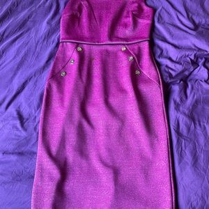 Enfocus Studio Sleeveless Midi Dress in Fuchsia Sparkle